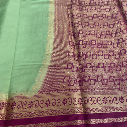 Sage Green Mysore Crape Silk Saree