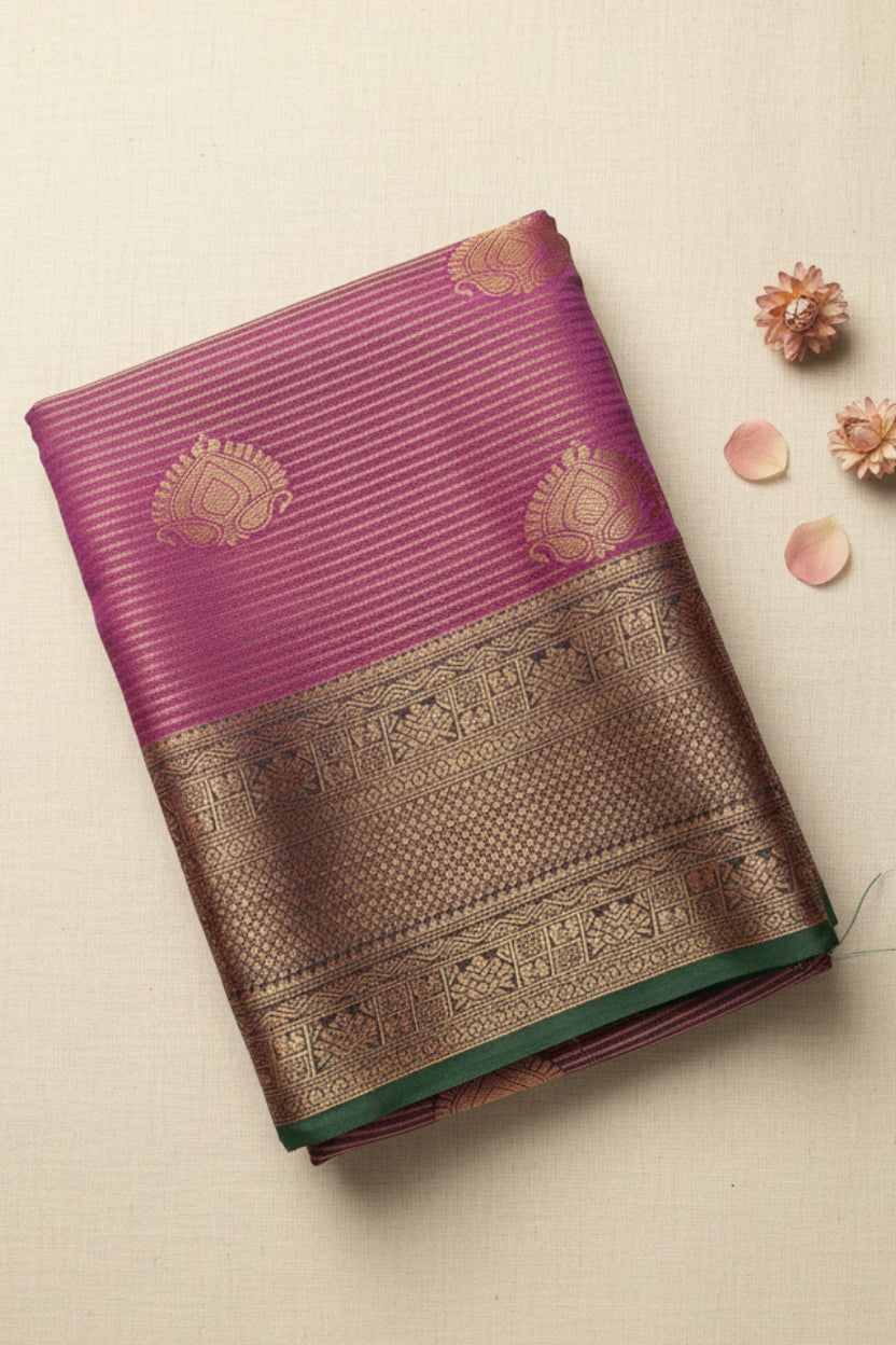 Magenta Semi Silk Saree