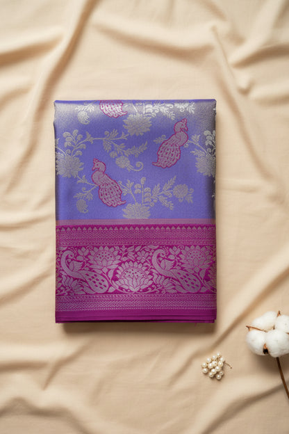 Purple & Magenta Kanjivaram Soft Silk Saree