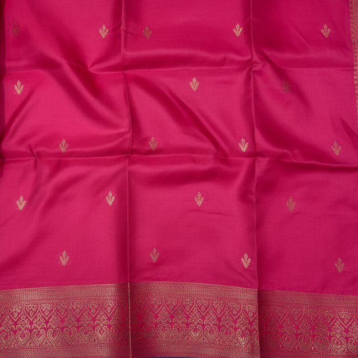Purple & Pink Ikkat Silk Saree