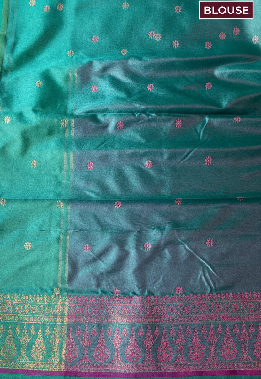 Purple & Teal Soft Silk Saree