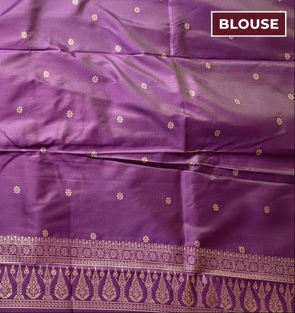 Dusty rose & Purple Soft Silk Saree
