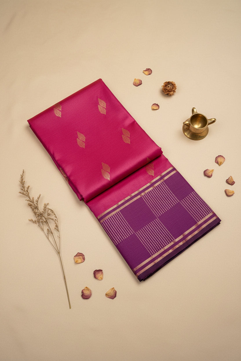 Magenta & Purple Soft Silk Saree