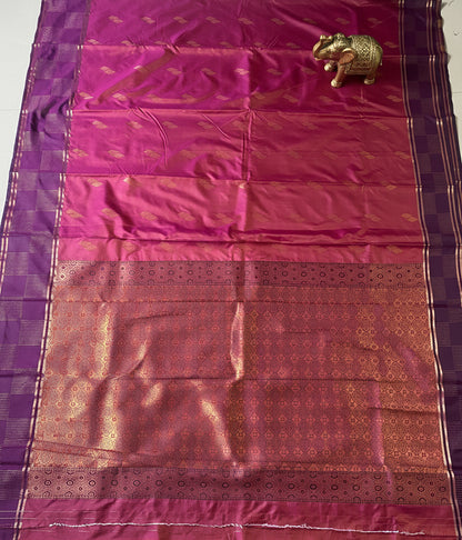 Magenta & Purple Soft Silk Saree