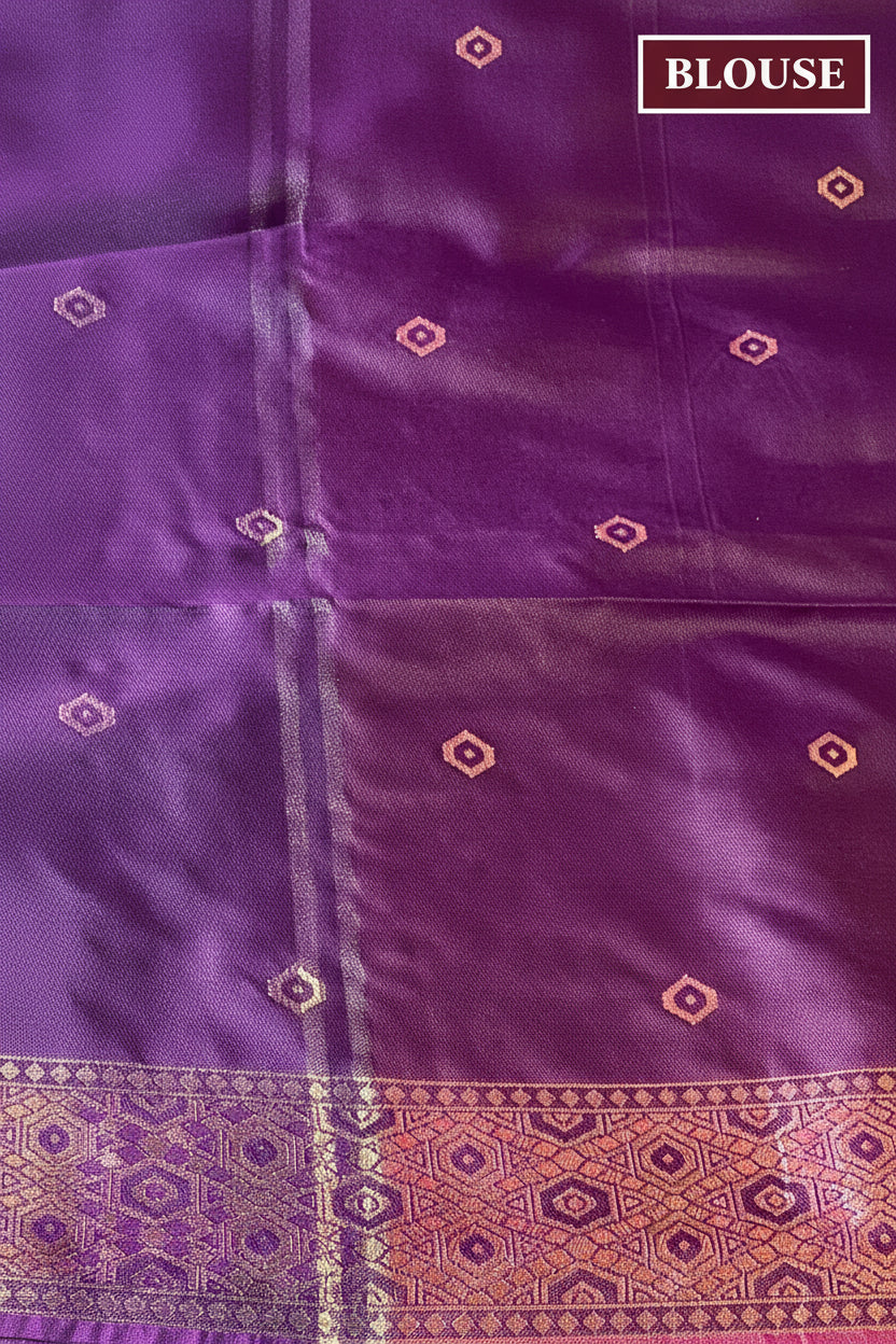 Magenta & Purple Soft Silk Saree