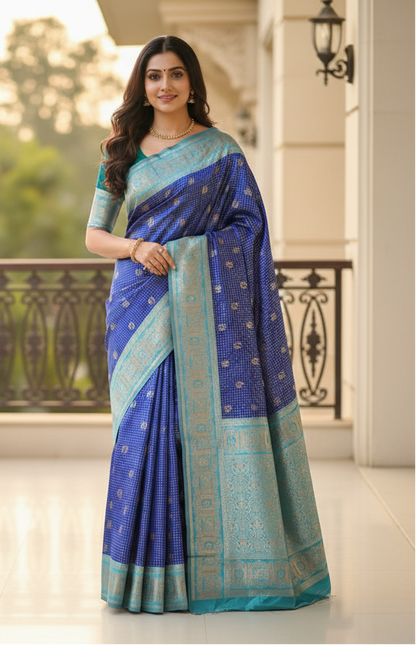 Blue Soft Silk Saree