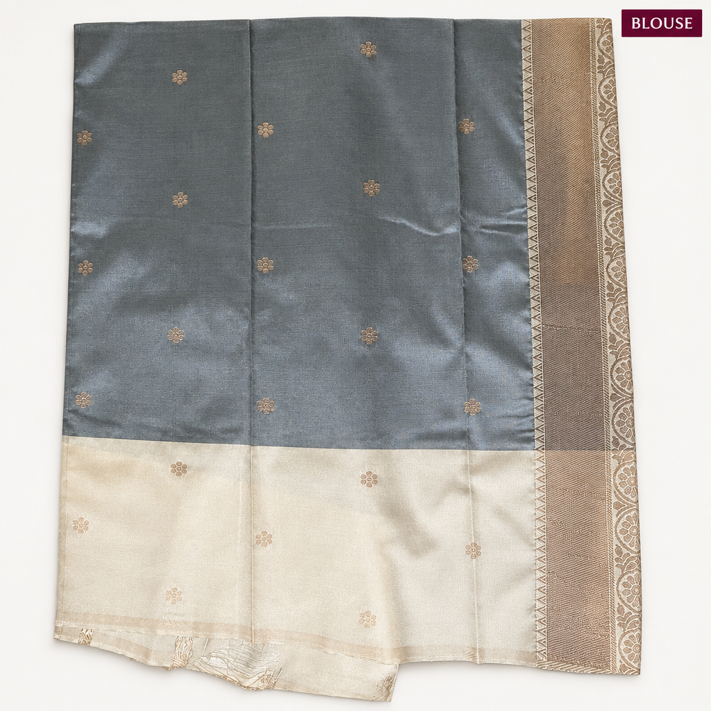 Brown & Beige Silk Saree