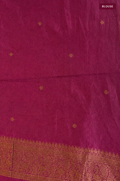 Coral pink & Magenta Mysore Silk Saree