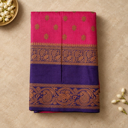 Pink & Purple Mysore Silk Saree