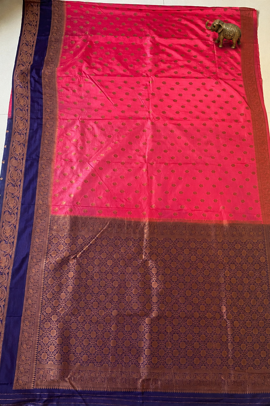 Pink & Purple Mysore Silk Saree
