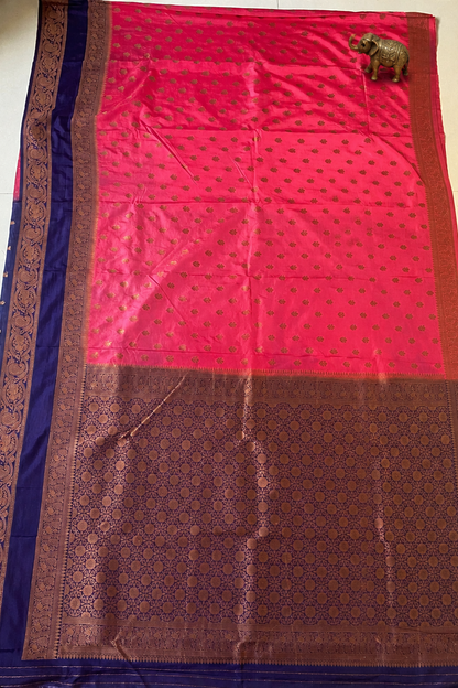 Pink & Purple Mysore Silk Saree